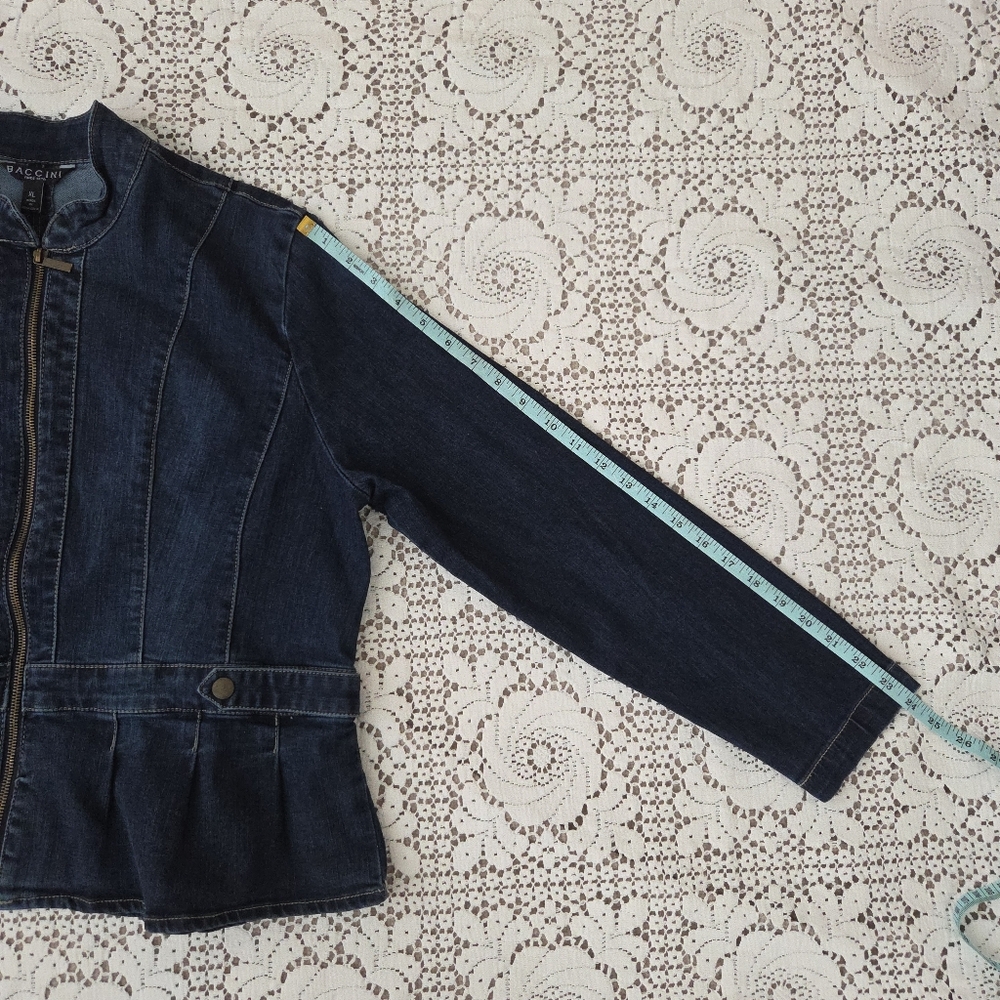 Baccini Navy Blue Denim Jacket Size XL - Picture 8 of 8